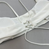 Brown Bandeau Micro Bikini Set Back String Lace-up Sexy Swimsuit Solid Swimwears Woman 2026 High Cut Bathing Suit Bikinis Femmes