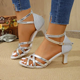 Summer Cross Strap  Sandals New Fashion Sexy Stiletto Sandals for Women Large Size
