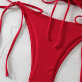 Off Shoulder High Cut Scrunch Butt Bikini Women Swimwear Female Swimsuit Two-Pieces Bikini Set Bather Bathing Suit Swim V6126