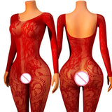 Ultra Hot Crotchless Lingerie Open Bra Erotic Costumes Transparent BodySuits Adults Hanging Neck Bodystockings Fishnet Underwear