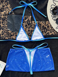 With Skirt Halter Mini Micro String Thong Bikini Female Swimsuit Women Swimwear Three-pieces Bikini Set Bather Bathing Suit Swim