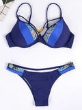 Leopard Splicing Bra Cup Bikini Women Swimsuit Female Swimwear Two-pieces Bikini Set Push Up Bather Bathing Suit Swim Beach Wear