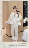 Fashionable Home Pajamas Three-piece Set Island Velvet Pajamas Spring and Autumn Suspenders Sexy Homewear Casual Suit
