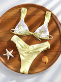 Miyouj Triangle Bikini New Two Piece Suit Solid Color Beachwear 2026 Bikini Women's Swimsuits Sexy Bathsuit Micro Thong Swimwear