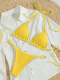 String Thong Bikinis 2025 Women Sexy Triangle Swimsuit Brazil Tong Swimwear Female Padded Bathing Swimming Suit Beachwear Summer