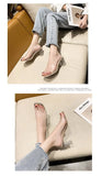 Summer Women Pumps Sandals PVC Jelly Slippers Open Toe High Heels Women Transparent Perspex Slippers Shoes Heel Clear Sandals