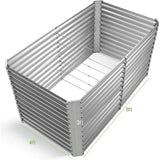Galvanized Metal Raised Garden Bed for Vegetables Durable Outdoor Planter
