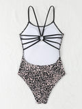 2026 Leopard Swimsuit One Piece String Backless Monokini Swimwear Women Sexy Bathers Bathing Swimming Swim Suit Female Beachwear