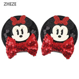 Christmas 2.8"Mouse Ears Hair Clips For Children Sequins Bow Hairpins Girls Festival Party DIY Hair Accessories