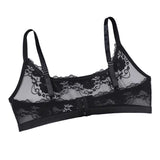 1pcs Plus Size 1XL-4XL Sexy Lace Women's Bras No Pad Breathable Sexy Lingerie 3/4 Cup Black Female Underwear Perspective Bra