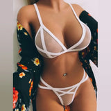 Women Sexy Mesh See Through Lingerie Set Wireless Sheer Bra Panty Suit Sexy Holiday Ultra-thin Summer Beach Bra Sets Nightwear