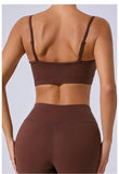 Women Yoga Bra Removable Shoulder Strap Anti-Slip Bra Wrap Chest Dual-Use Sports Yoga Wear Outside Running Fitness Top