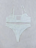 Ladies Smooth Comfortable Thin Underwear Women Sexy Nightwear Inner Solid Color Sleep Underwear Bra Set
