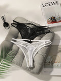Women's sexy lace thong embroidered flower low waist hollow out seamless comfortable close fitting underwear C851