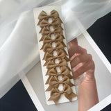 10Pcs/card Grosgrain Ribbon Bows Hair Clips For Girls Small Trailing Bowknots Hairpins Headwear Kids Hair Accessories