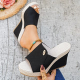 Vinatge Chunky Platform Sandals Women 2026 Summer Peep Toe Wedges Slippers Woman Plus Size 42 Thick High Heels Sandles Female