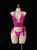 With Skirt Cover Up Halter Bikini Female Swimsuit Women Swimwear Strappy Bather Bathing Suit Swim Four-pieces Bikini set K8089