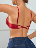 Everyday Women's cross-strap backless bra Front closure push-up bra for small breasts Seamless invisible heart-shaped cup bra