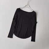 Women's yoga sports T-shirt, Modal ribbed yoga long sleeved outdoor sports loose top slimming yoga T-shirt cover