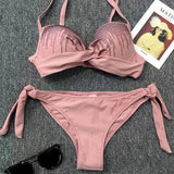 Shiny Sequins Diamond Push Up Bikini 2026 Female Swimsuit Women Swimwear Two Pieces Bikini Set Bra Cup Bathing Suit Swim Lady