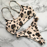 New S - XL Sexy Hot Pink Leopard Bikini Women Swimwear Female Swimsuit Two-piece Bikini set Bather Bathing Suit Swim Lady V871P
