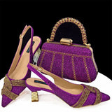 Doershow Lastest Italian Design Fashion Style Ladies Shoes with Matching Bag Set 2024 Nigerian Shoes and Bag Set HAS1-5