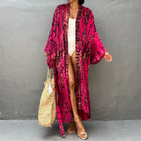 New 10 Colors Printed Long Sleeve With Belt Tunic Beach Cover Up Cover-ups Beach Dress Beach Wear Beachwear Female Women V4521