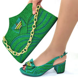 Doershow African fashion Italian Shoes And Bag Sets For Evening Party With Stones blue Italian Handbags Match Bags! HGR1-11