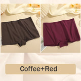 2Pcs/Set Women's Panties Cotton Seamless Sports Boxers Underwear Female Solid Color Briefs Lingerie Intimate Underpants XS-XL