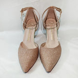 ZOKI Bling Gold Silver Women's Pumps 2024 Sexy Point Toe Thin Heel Party Wedding Shoes Woman Summer Ankle Strap High Heels Shoes