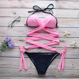 10 Colors Sexy Bikini S-2XL Swimwear Swimsuit Women Cross Bandage Bikinis Set Bathing Suit Female Push Up 2026 Bikini Brasileno