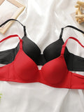 Women's smooth solid color sexy lingerie with steel rims gathered push ups adjustable shoulder straps comfortable bra B2089