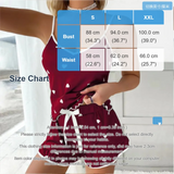 Women’s 2 Piece Pajama Set Heart Print Cami Top and Shorts Sleepwear Summer Loungewear Nightwear Sexy Cute Pjs Set