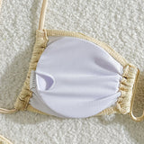 2026 Wrinkled U Ring Bandeau Bikini Women Swimwear Female Swimsuit Two-pieces Bikini Set Bather Pool Bathing Suit Swim Beachwear