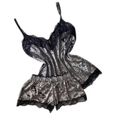 Summer Velvet Pyjamas Set for Women Sleepwear Sleeveless Straps Nightwear Lace Trim Cami Top and Shorts Sets Sexy Lingerie