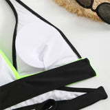 Sexy Halter Bikini 2026 Criss Cross Solid Swimsuit High Waist Swimwear Female Bathers Bathing Swimming Suit Padded Beachwear