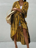 17 Colors Leopard Printed Colorful With Belt Tunic Cover-ups Beach Dress Beach Wear Beachwear Female Women Beach Cover Up V4510L