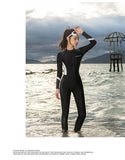 Women's One-piece Swimsuit with Long Sleeves and Pants Fully Wrapped for Sun Protection and Belly Coverage, Slimming Diving Suit