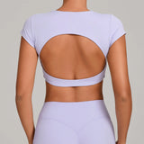 Sexy Hollow Out Backless Sports Shirts Women Shorts Sleeve High-strength Double-layer Stitching Without Chest Sports Tank Tops