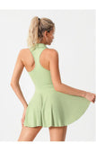 Quick Dry Tennis Dresses Women Turn Down Collar Golf Pleate Skirt Dress Pockets Fitness Shorts 2 Piece Tennis Yoga Suits