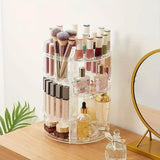 New Transparent Cosmetics Organizer, 360° Rotating - Countertop Rotating Storage Rack, Must-Have for Bathroom/Cosmetic Storage