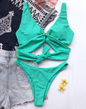 Sexy Adjustable Rings Cross Bandage Bikini Female Swimsuit Women Swimwear Two-pieces Bikini set Bather Bathing Suit Swim Lady