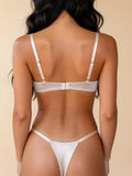 French embroidered push up bra adjustable thong sexy lingerie setplus size lingerie