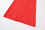 Foridol Red Knitted Polo Dress Autumn Winter Women Dress Casual Elegant Maxi A-line Hollow Out  Dress Slim Christmas Party