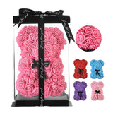 Rose Bear Gift 25cm Artificial Teddy Rose Bear with Box