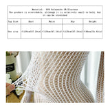 Women Sheer Mesh Long Sleeve Beach Cover Up, Sexy See-Through Fishnet Dress, Solid Bodycon  For Summer Beach Party