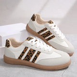 Plus Size 42 Leopard Print Flat Shoes Women Comfortable Breathable Flat Heels Sneakers Woman Non Slip Soft Sole Sports Shoes