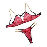 Toucheart Sexy Women's Underwear Set Embroidered Lace Chain Hollow Heavy Craftsmanship Two-piece Set High-quality Lingerie Set