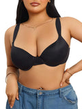 Wide Straps Women's B C D Bra Large Gather Push Up Bra Comfort Thin Cup Underwire Support Lingerie Bra