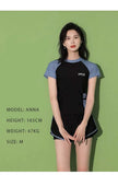Fashion Women's Swimming Suit Ladies Patchwork Short Sleeve Swimwear Sports Pool Beachwear Two Piece Swimsuit With Shorts
